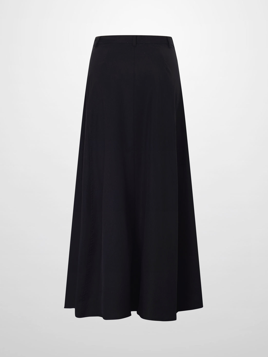 Tencel Yoke Button Down Skirt-Black