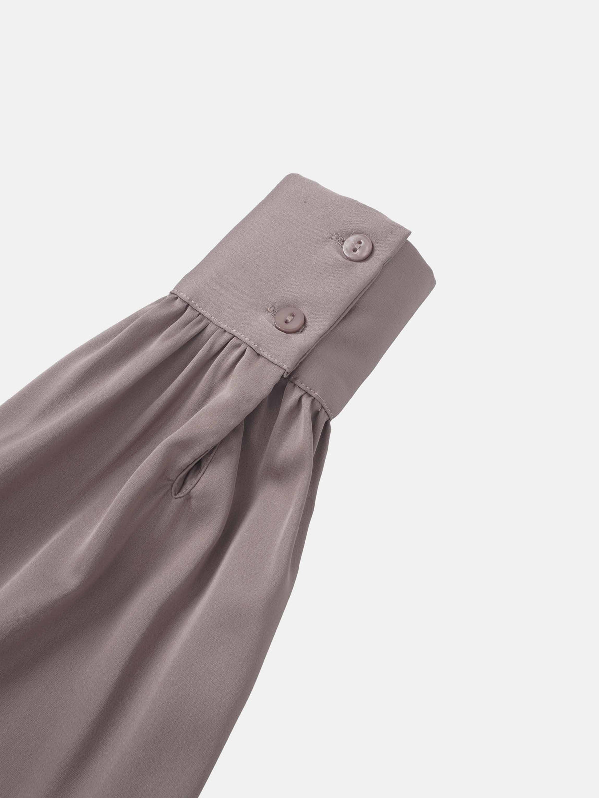 Double Ruffle Faux Satin Blouse - Mauve