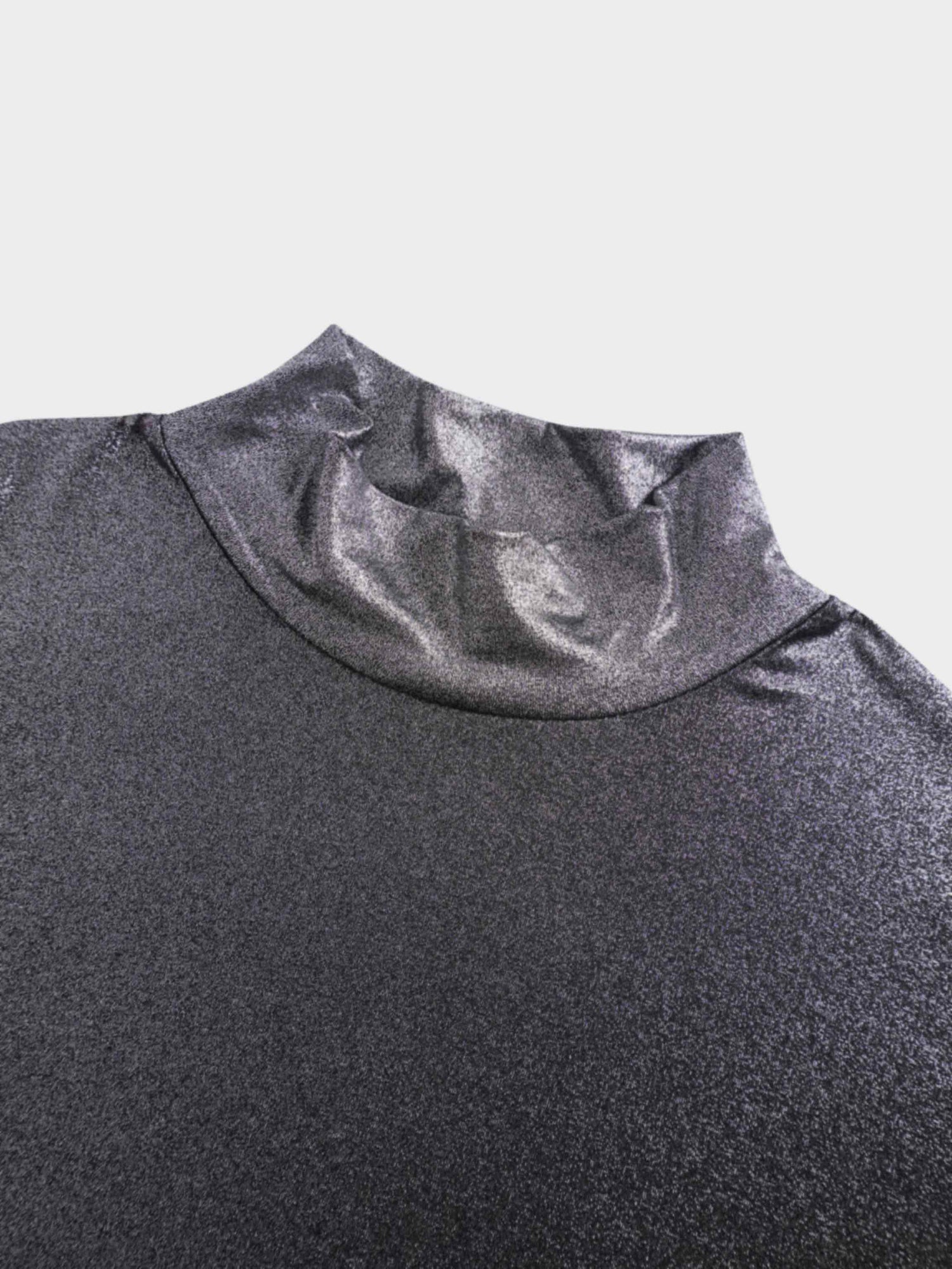 Shimmer Turtleneck-Black/Silver