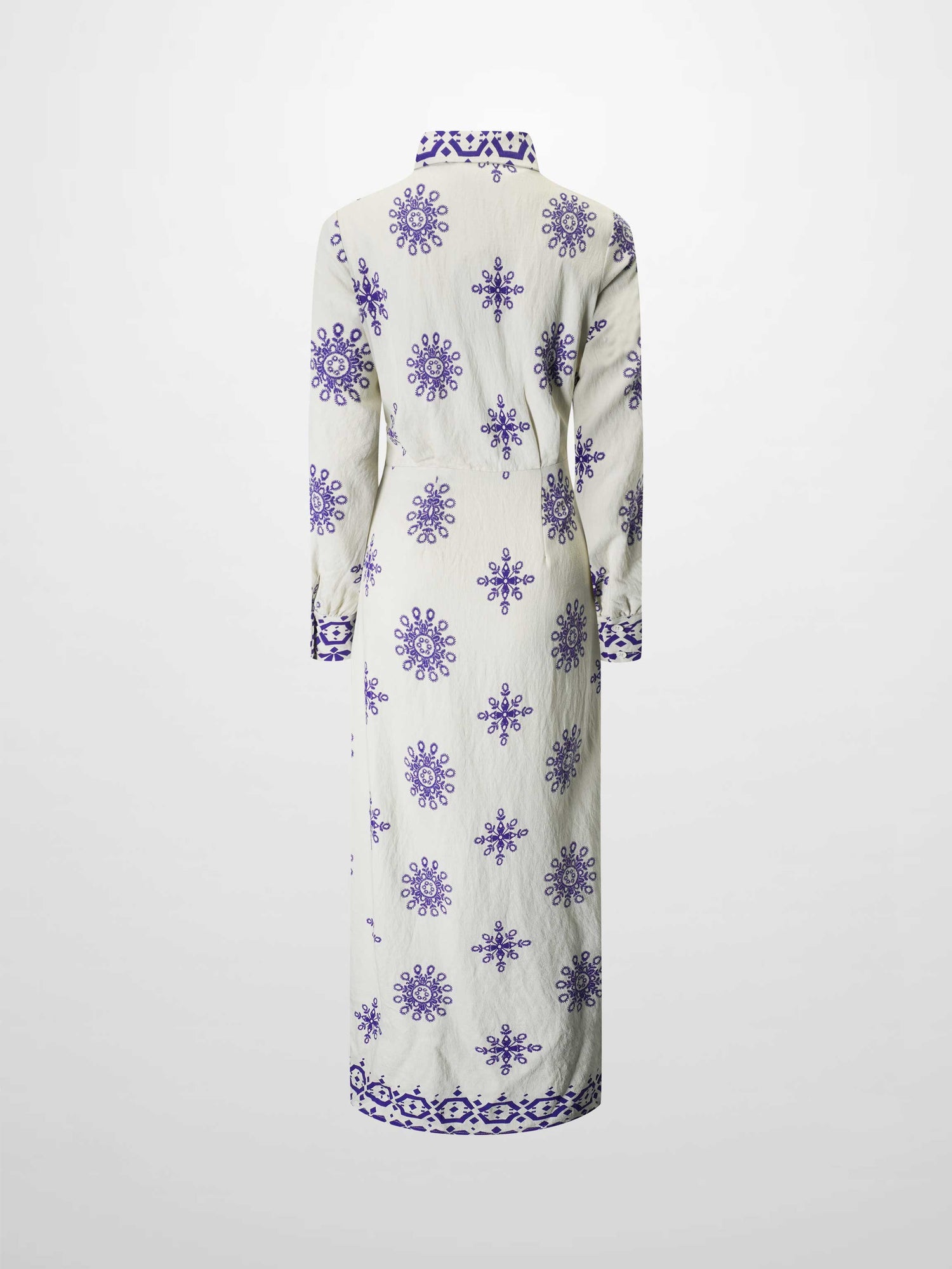 Wrap Shirtdress-Blue Medallion