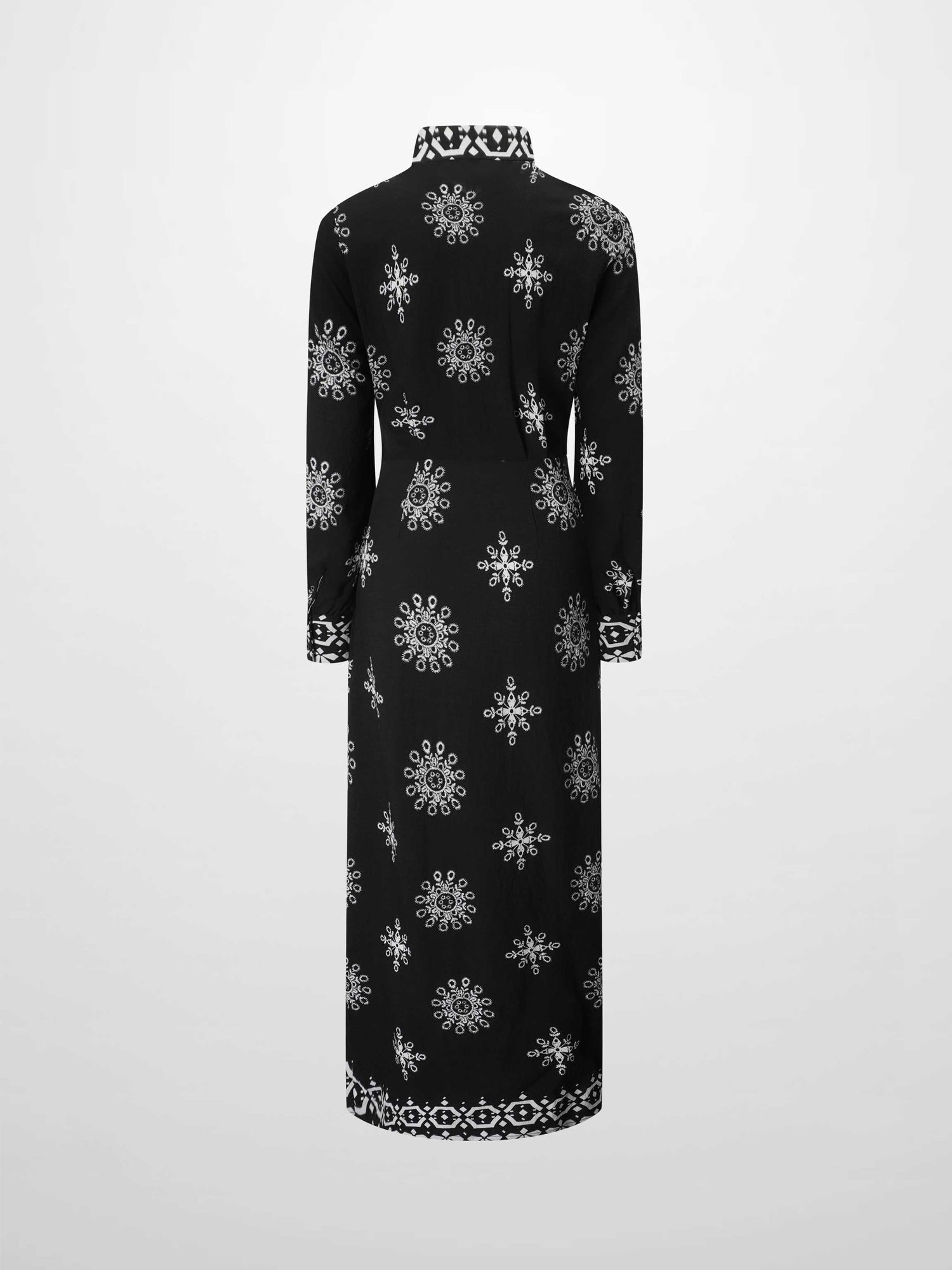 Wrap Shirtdress-Black Medallion