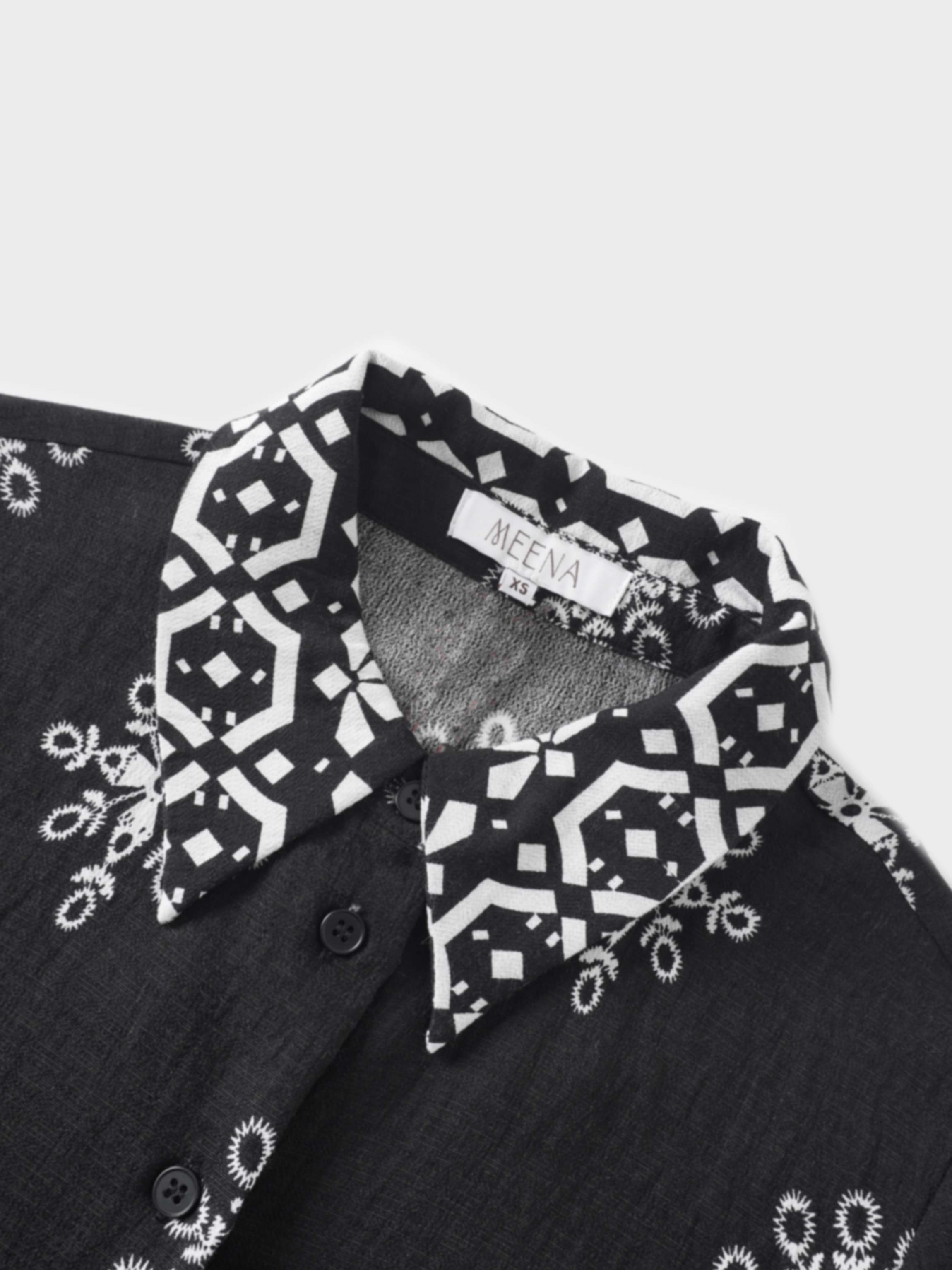 Wrap Shirtdress-Black Medallion