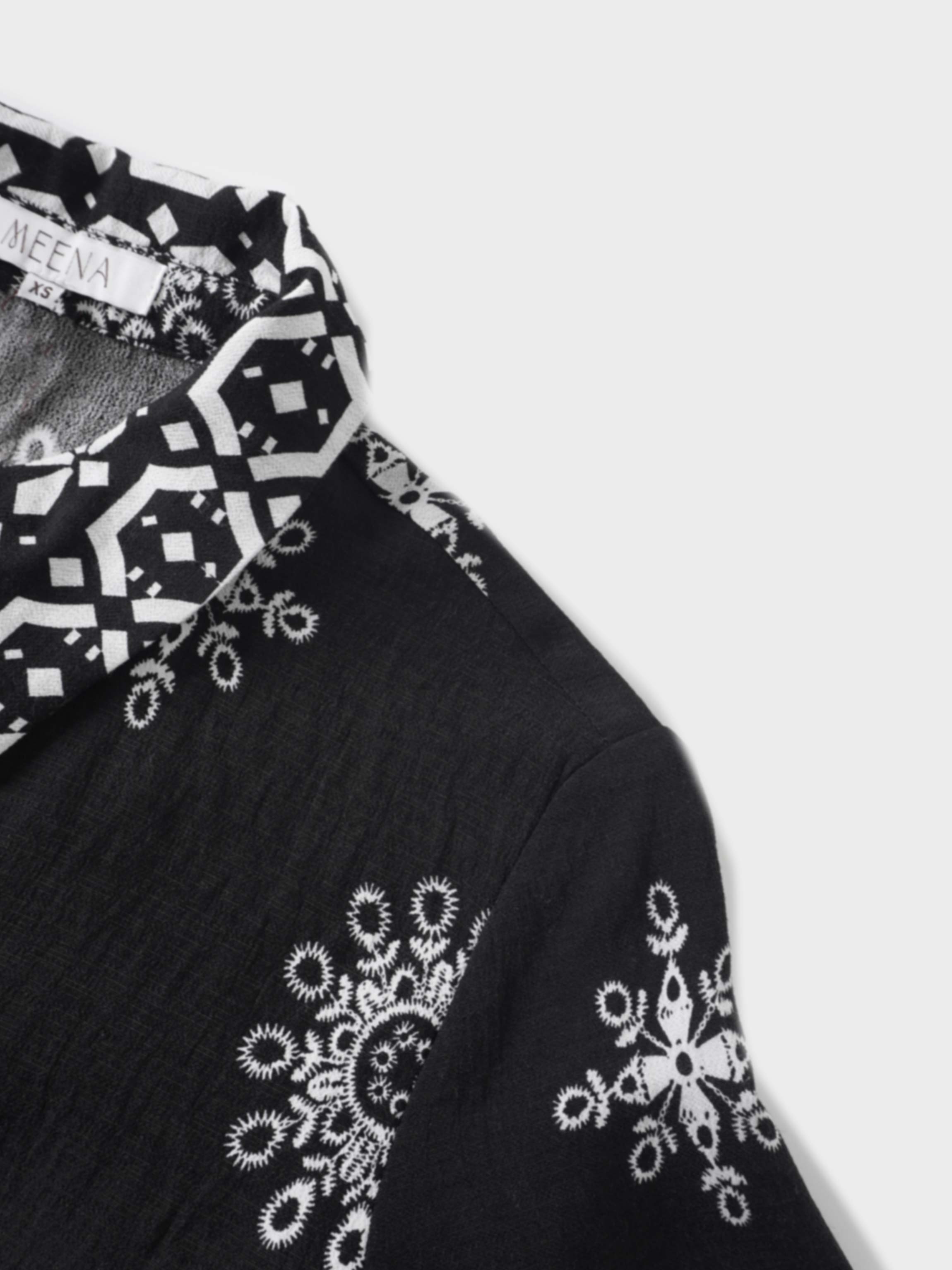 Wrap Shirtdress-Black Medallion