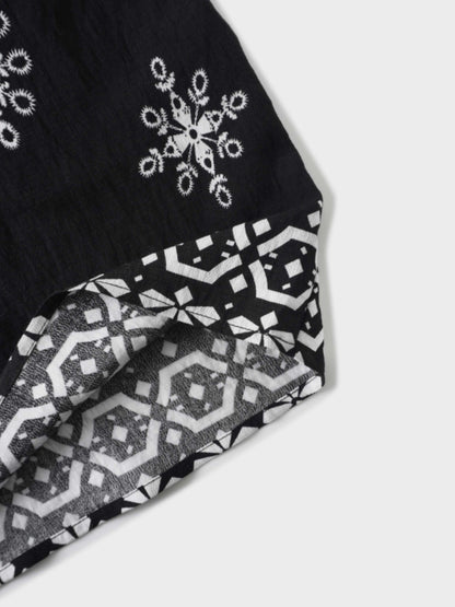 Wrap Shirtdress-Black Medallion