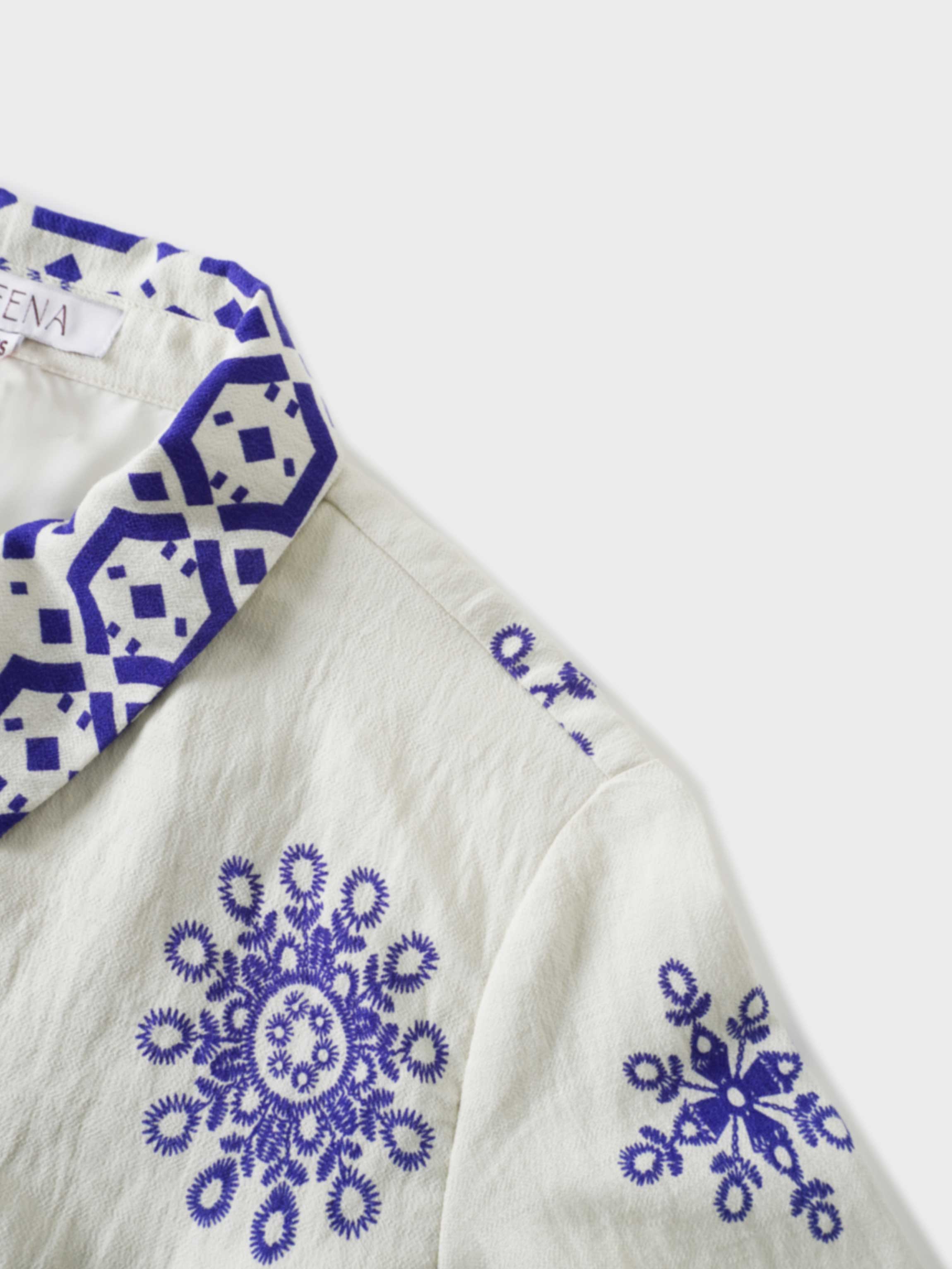 Wrap Shirtdress-Blue Medallion