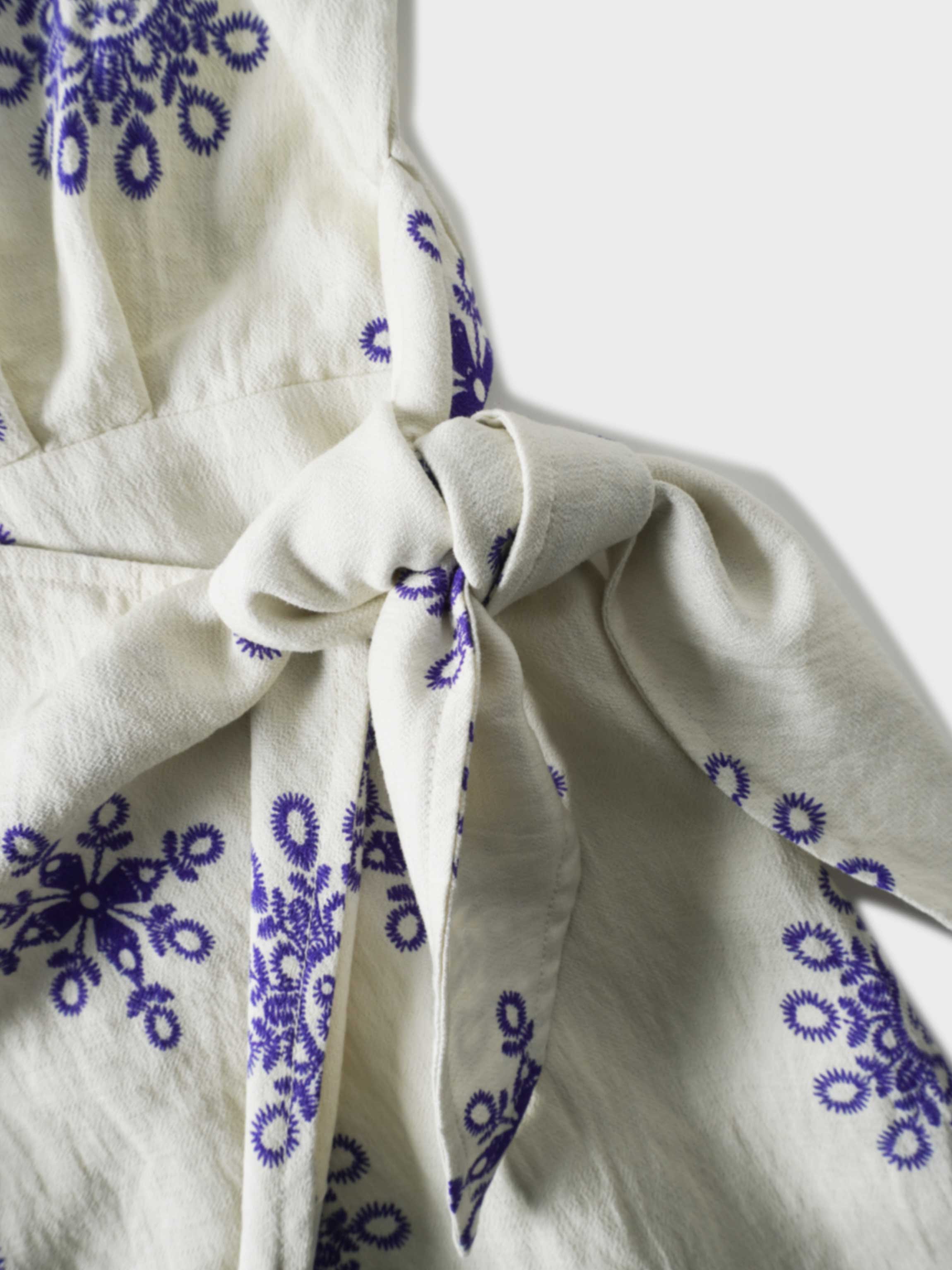 Wrap Shirtdress-Blue Medallion