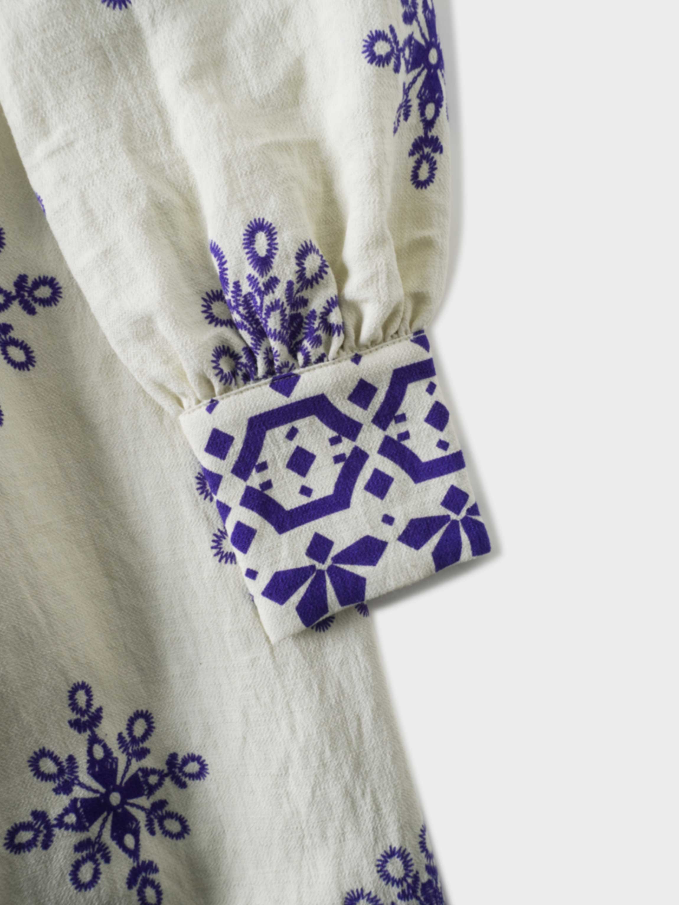 Wrap Shirtdress-Blue Medallion