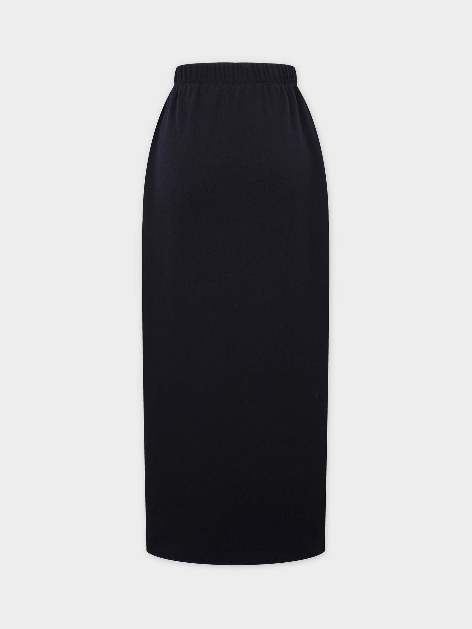 Straight Maxi Sweatshirt Skirt-Black