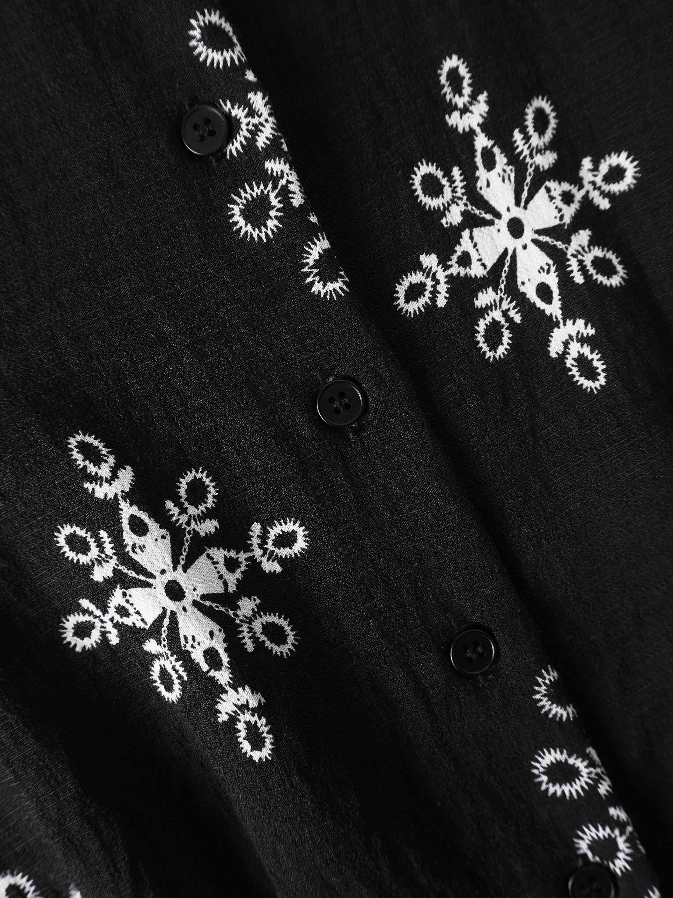 Wrap Shirtdress-Black Medallion