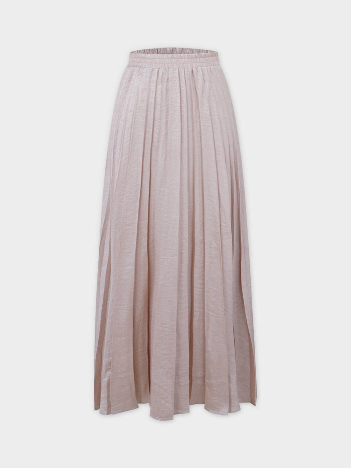 Covered Band Pleated Skirt-Champagne Shimmer