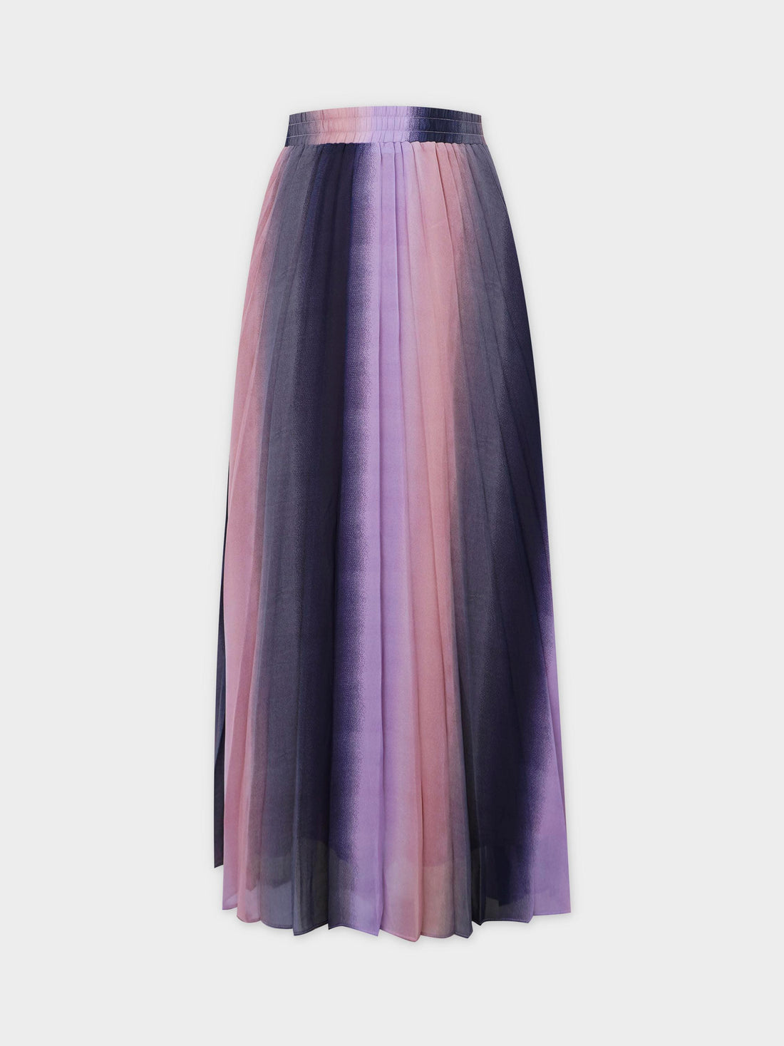 Covered Band Pleated Skirt-Pink Ombre