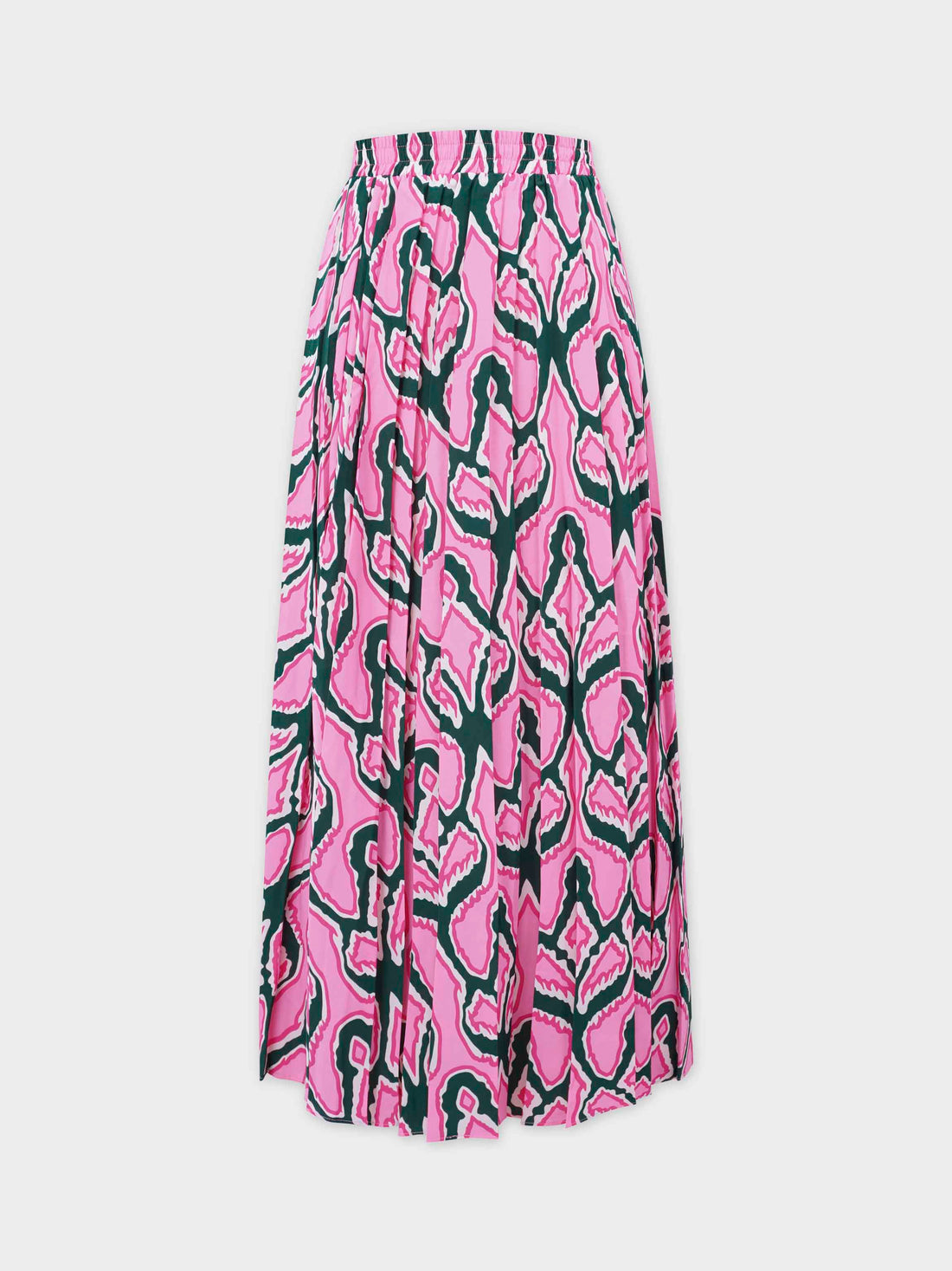 Covered Band Pleated Skirt- Pink/Green