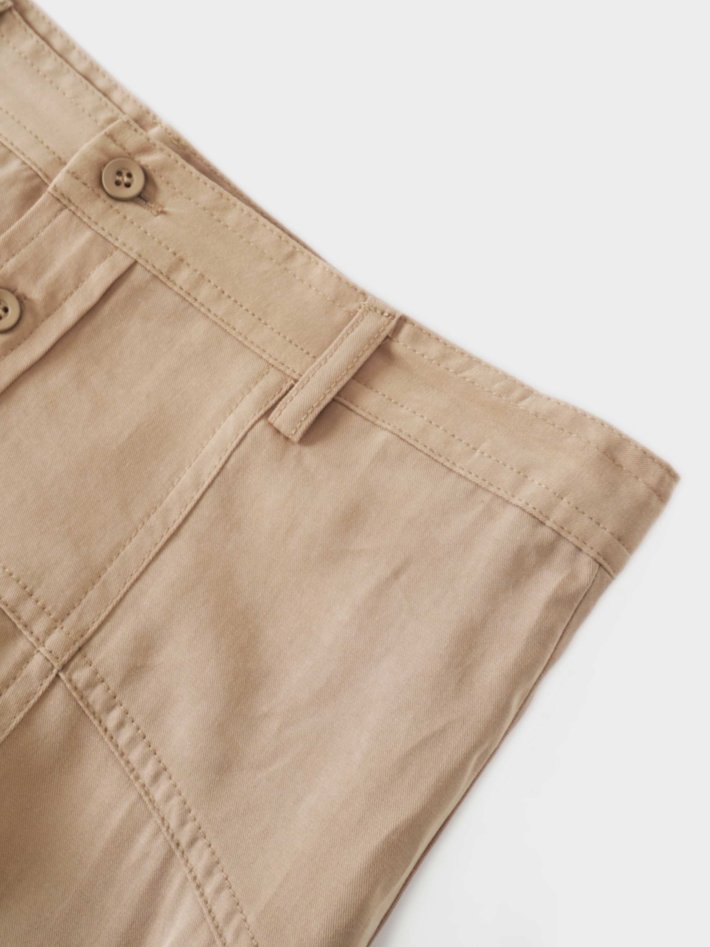 Tencel Yoke Button Down Skirt-Tan