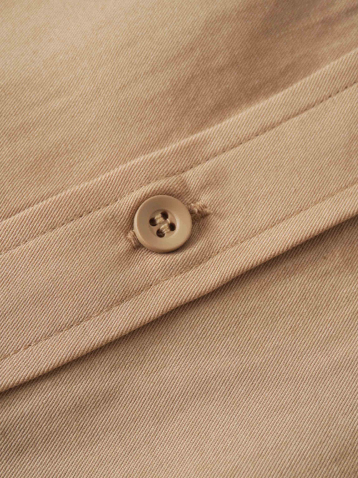 Tencel Yoke Button Down Skirt-Tan