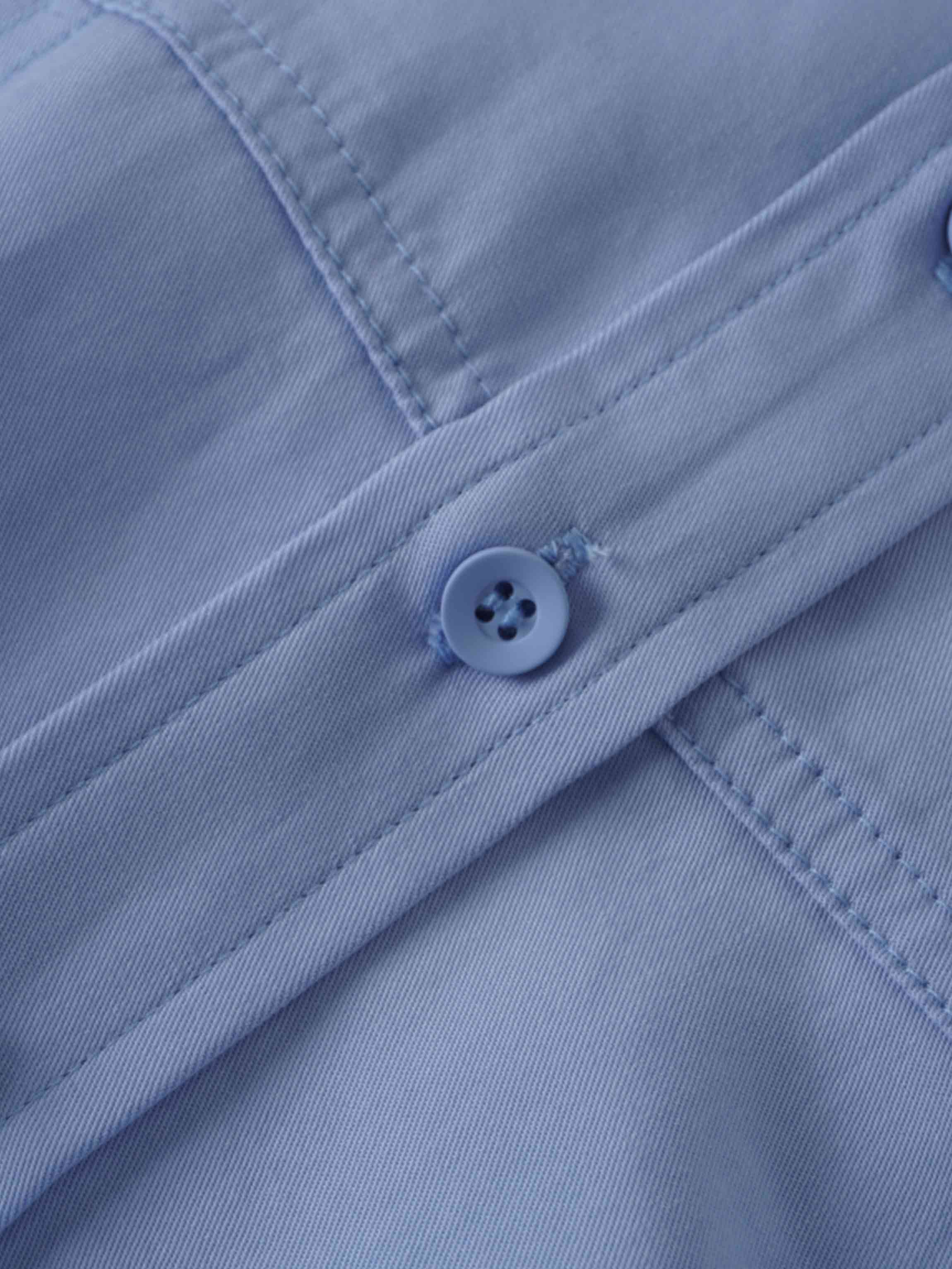 Tencel Yoke Button Down Skirt-Periwinkle Blue