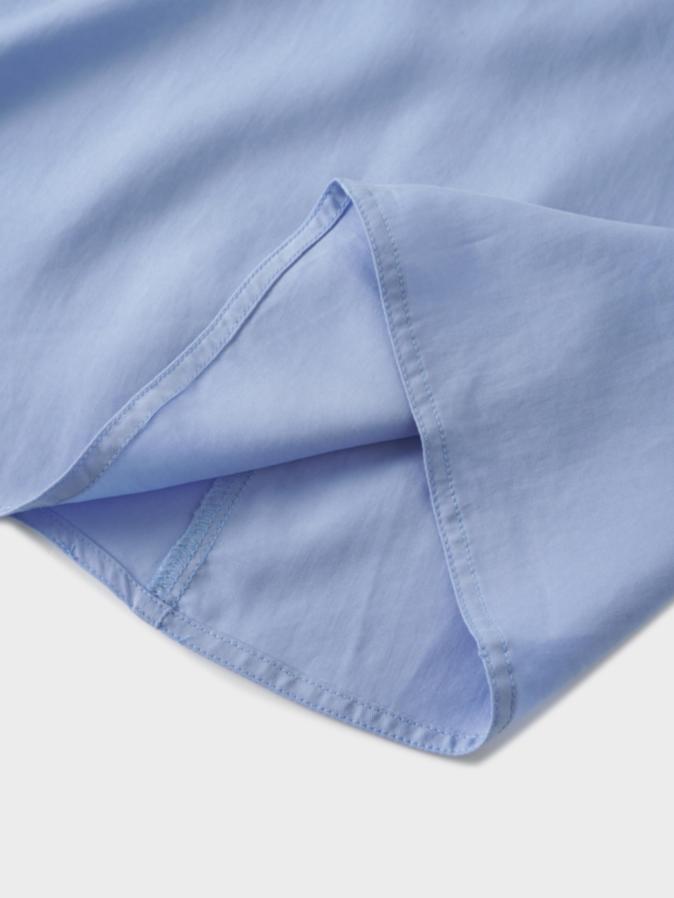 Tencel Yoke Button Down Skirt-Periwinkle Blue
