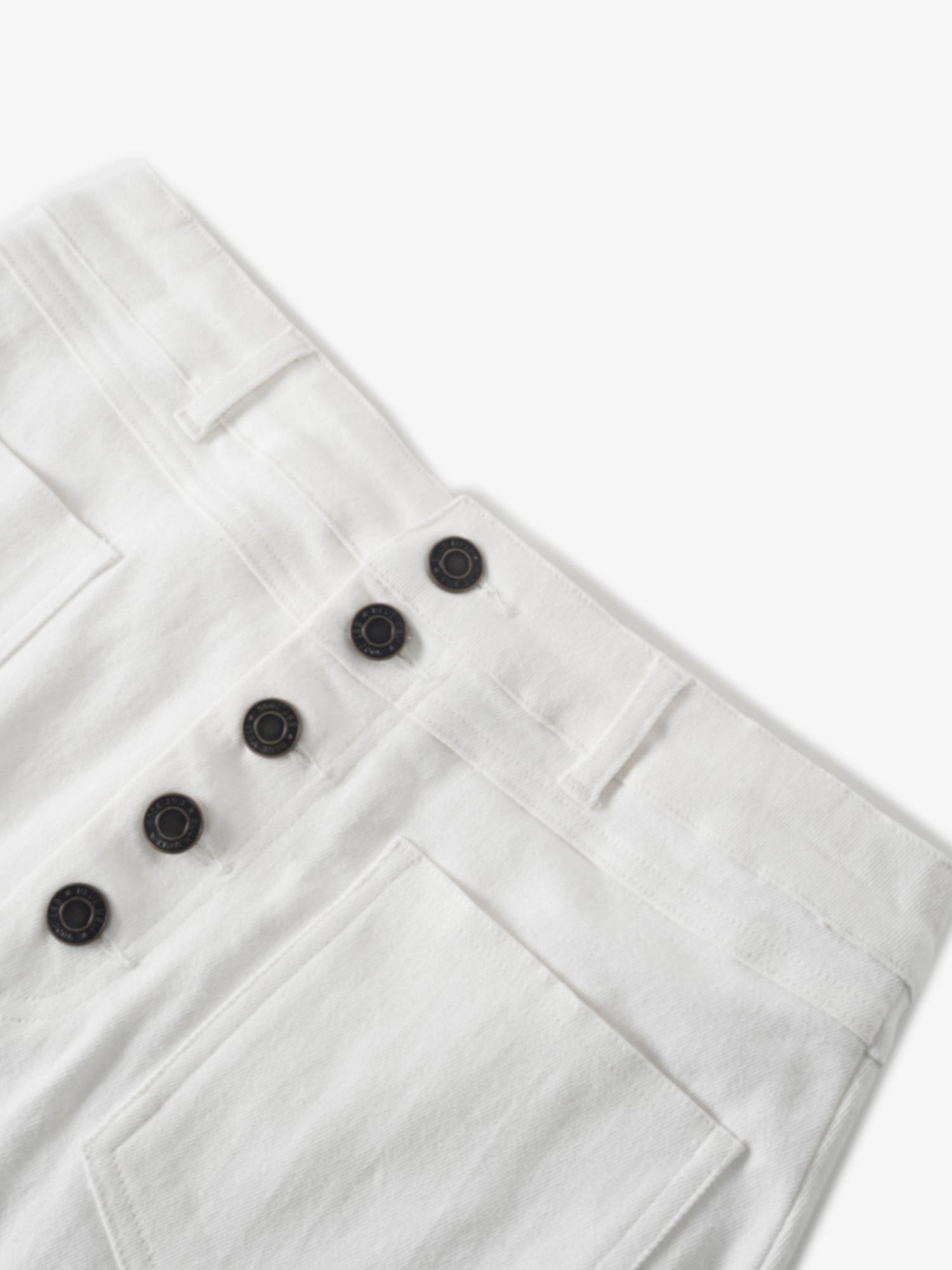 Straight Maxi Denim Skirt-White