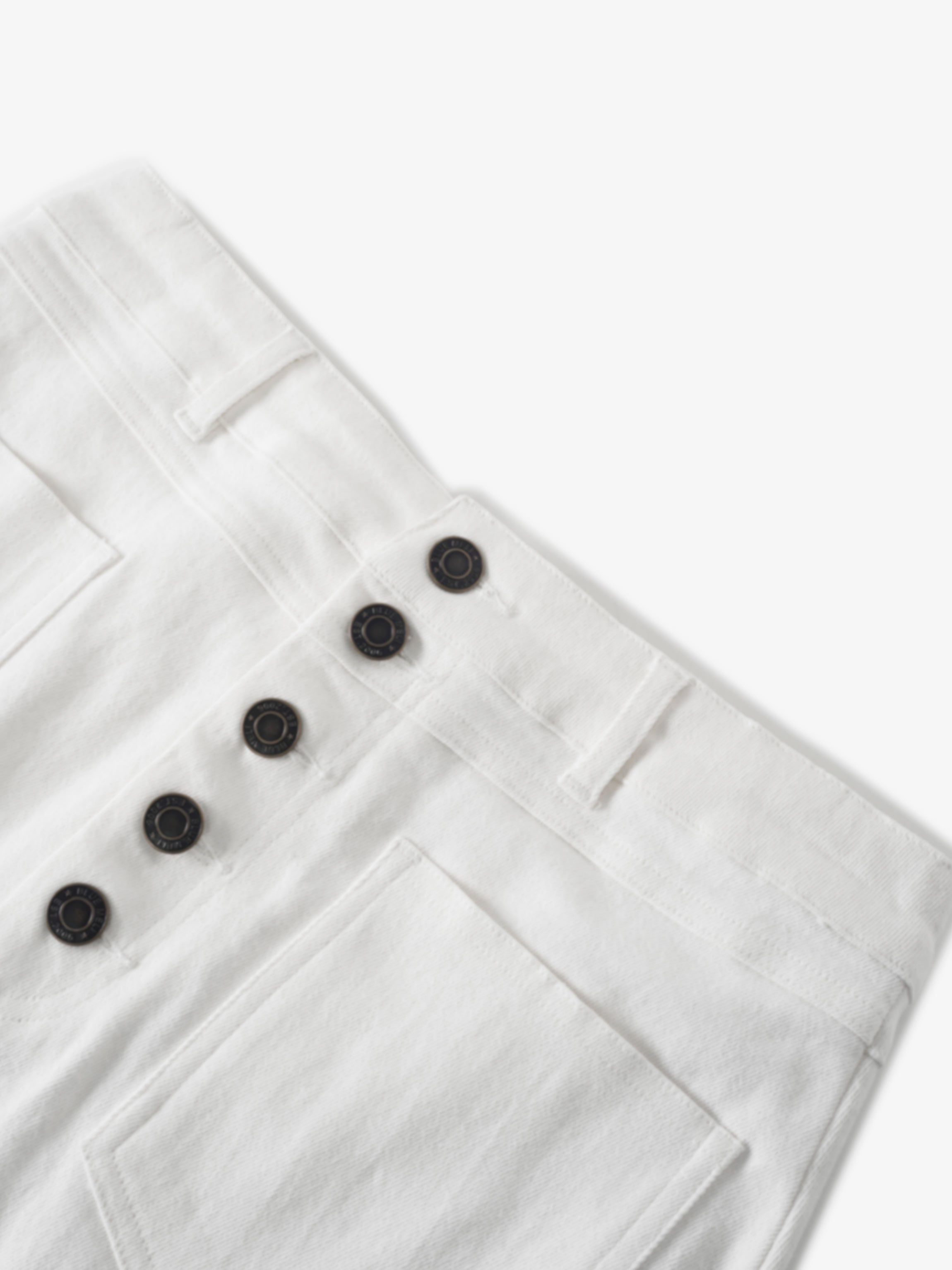 Straight Maxi Denim Skirt-White