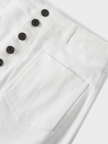 Straight Maxi Denim Skirt-White