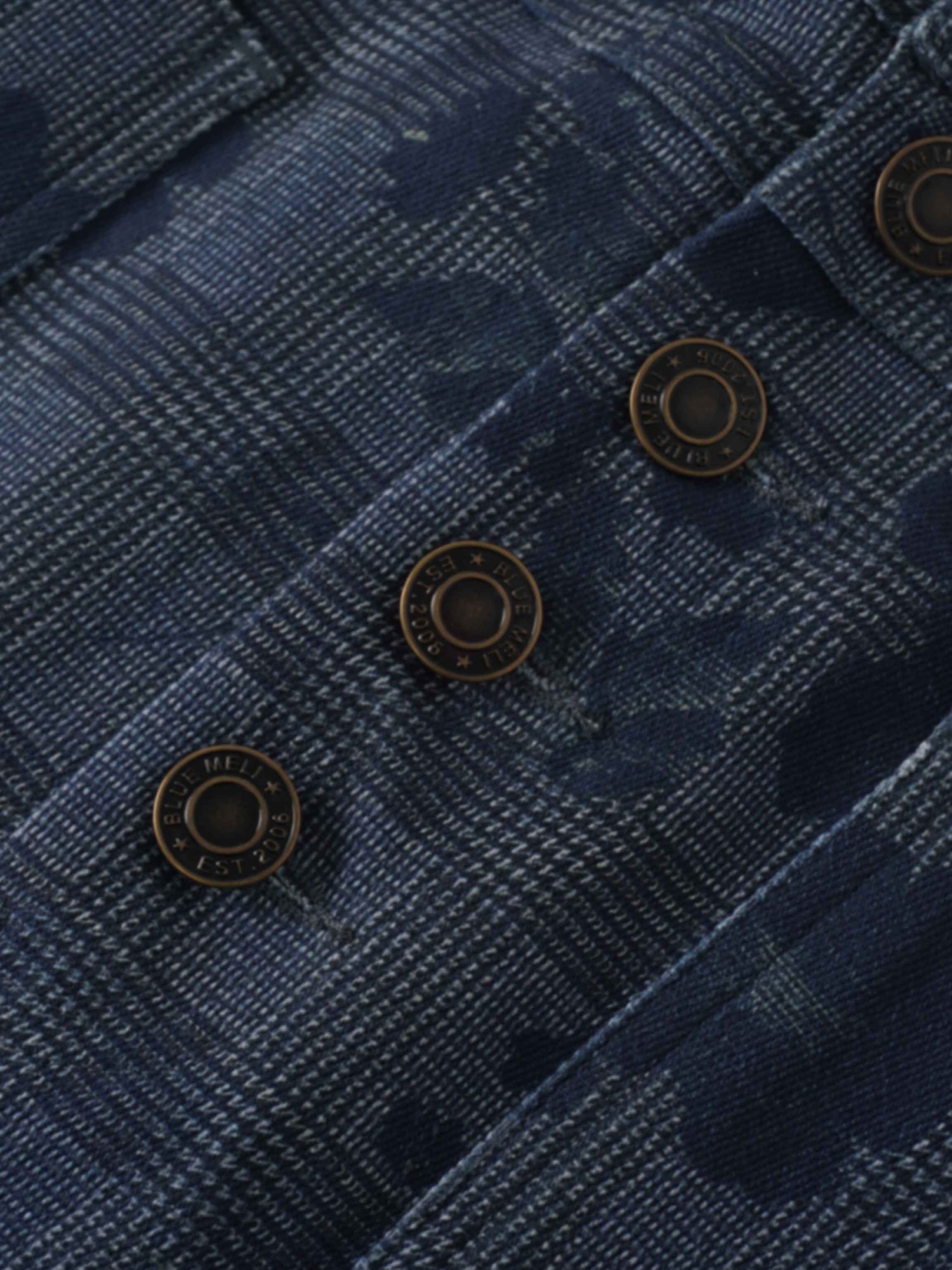 Straight Maxi Denim Skirt-Plaid Blue Floral