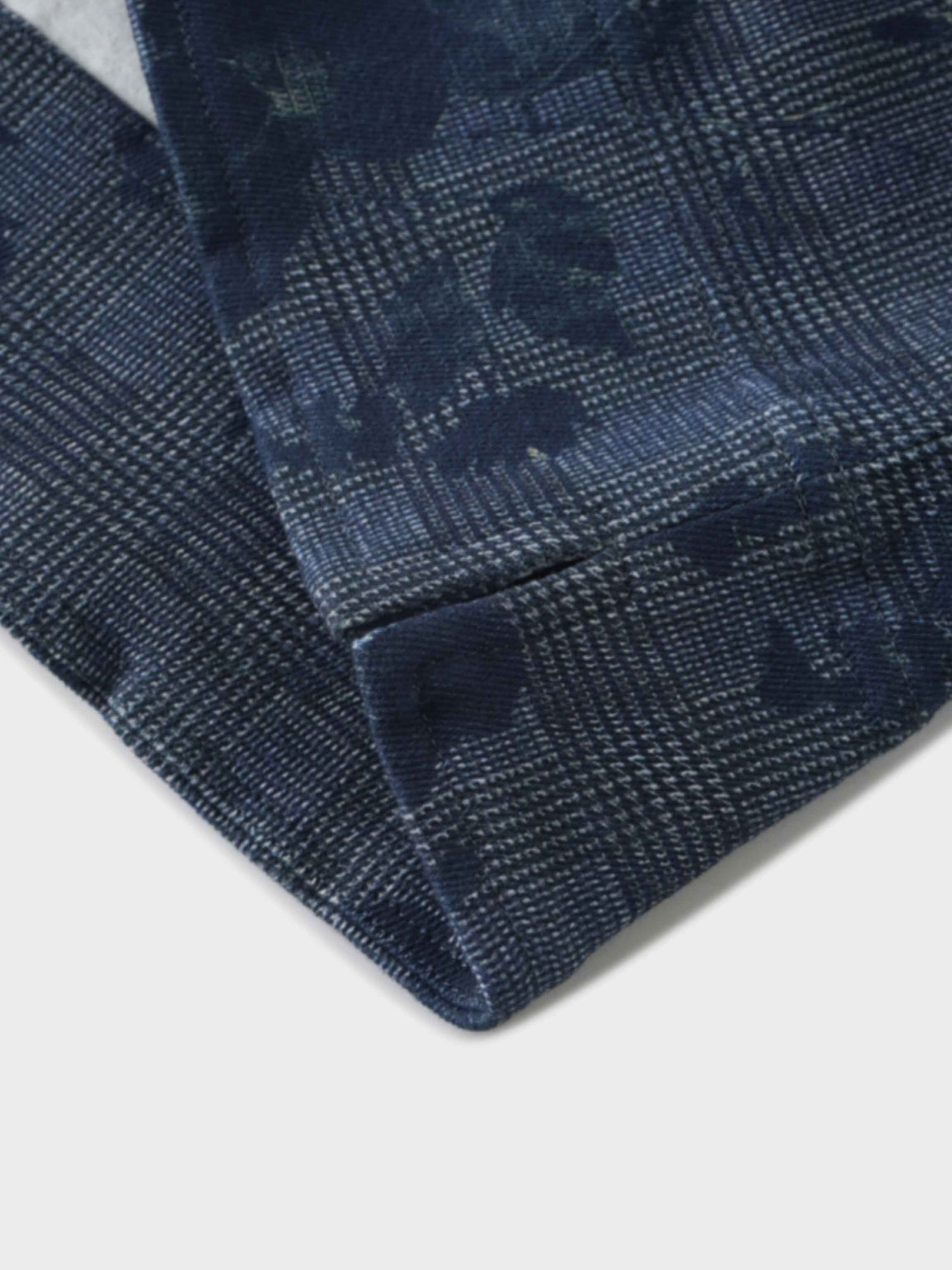 Straight Maxi Denim Skirt-Plaid Blue Floral