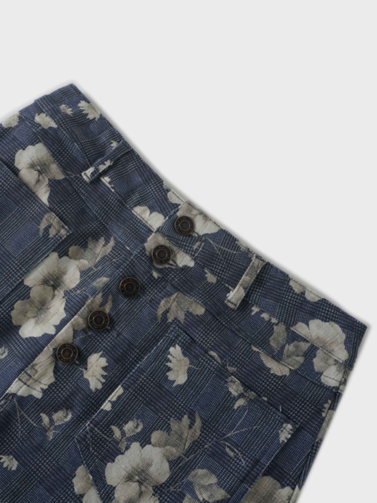 Straight Maxi Denim Skirt-Plaid Tan Floral