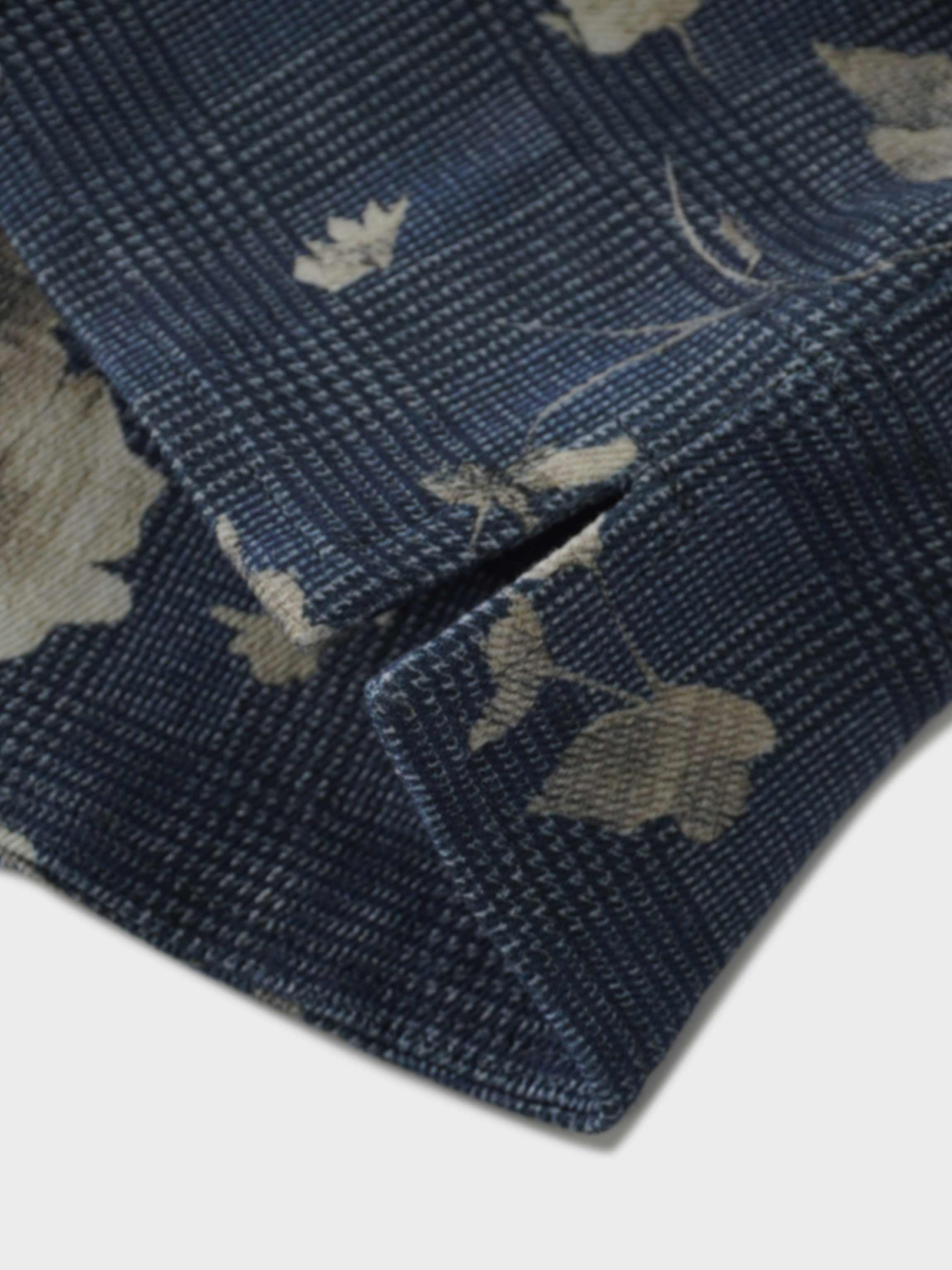 Straight Maxi Denim Skirt-Plaid Tan Floral