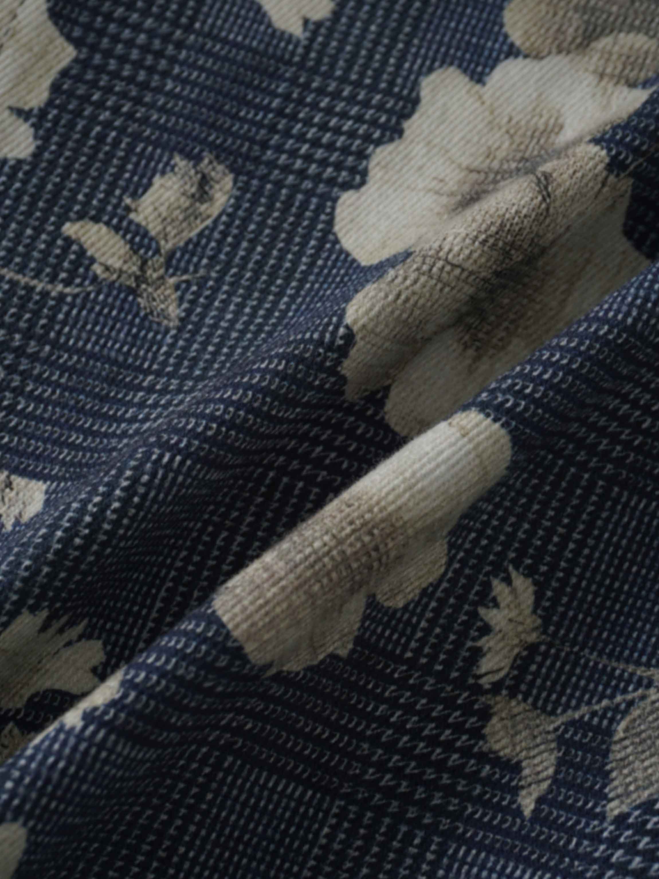 Straight Maxi Denim Skirt-Plaid Tan Floral