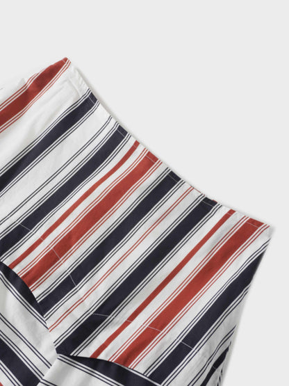 Pointed Yoke Skirt-Multi Stripe