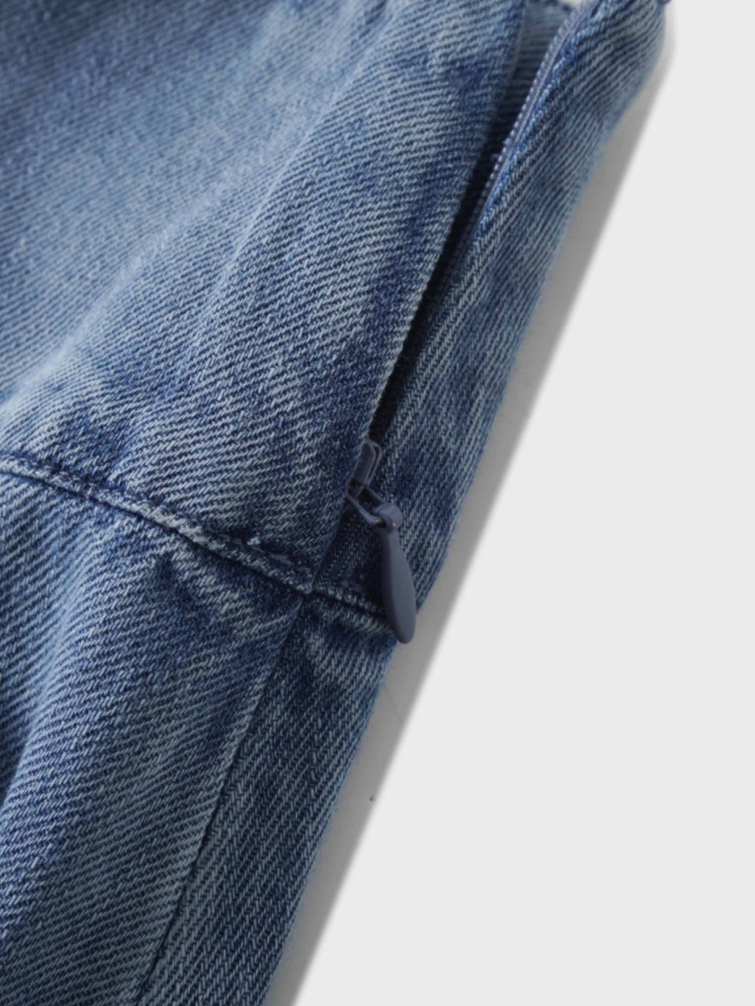 Inverted Yoke Pleat Skirt-Light Blue