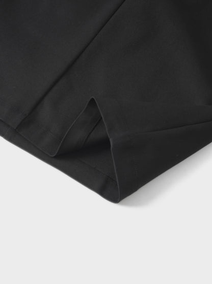 Belted Straight Cargo Pocket Skirt-Black