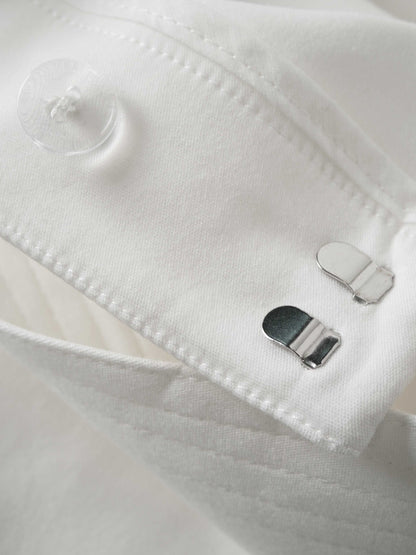 Belted Straight Cargo Pocket Skirt-White