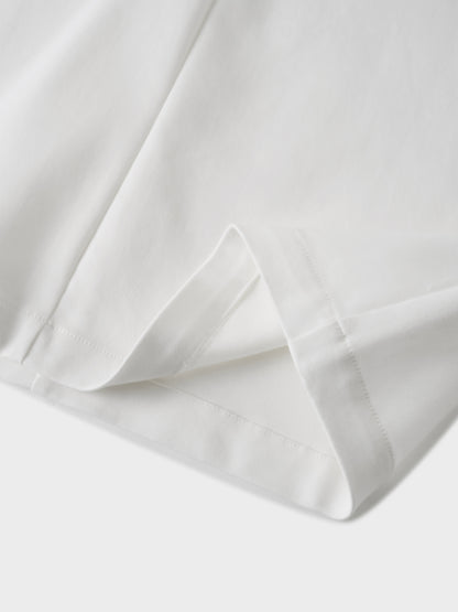 Belted Straight Cargo Pocket Skirt-White