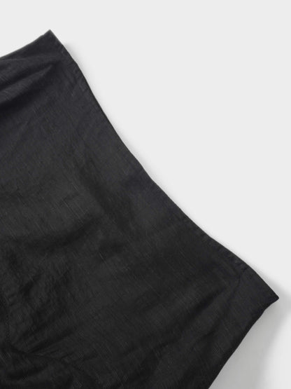 Pointed Yoke Dress Skirt-Black
