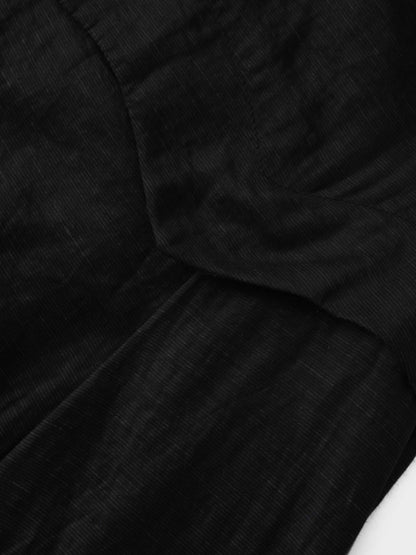Pointed Yoke Dress Skirt-Black