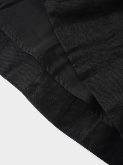 Pointed Yoke Dress Skirt-Black