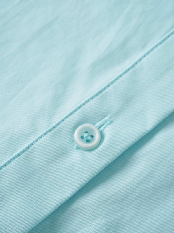 Embroidered Collar Button Down Blouse-Mint