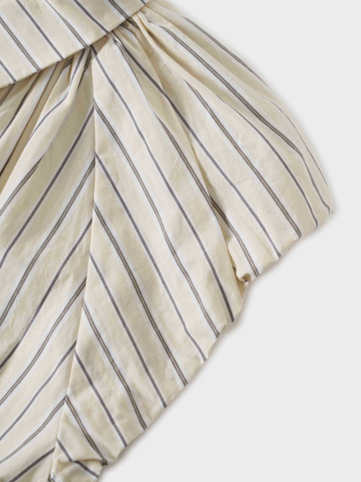 Pleat Front Button Down Dress-Pinstripe