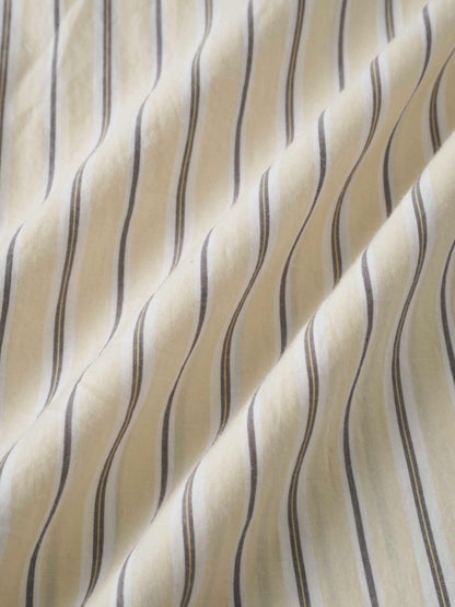 Pleat Front Button Down Dress-Pinstripe