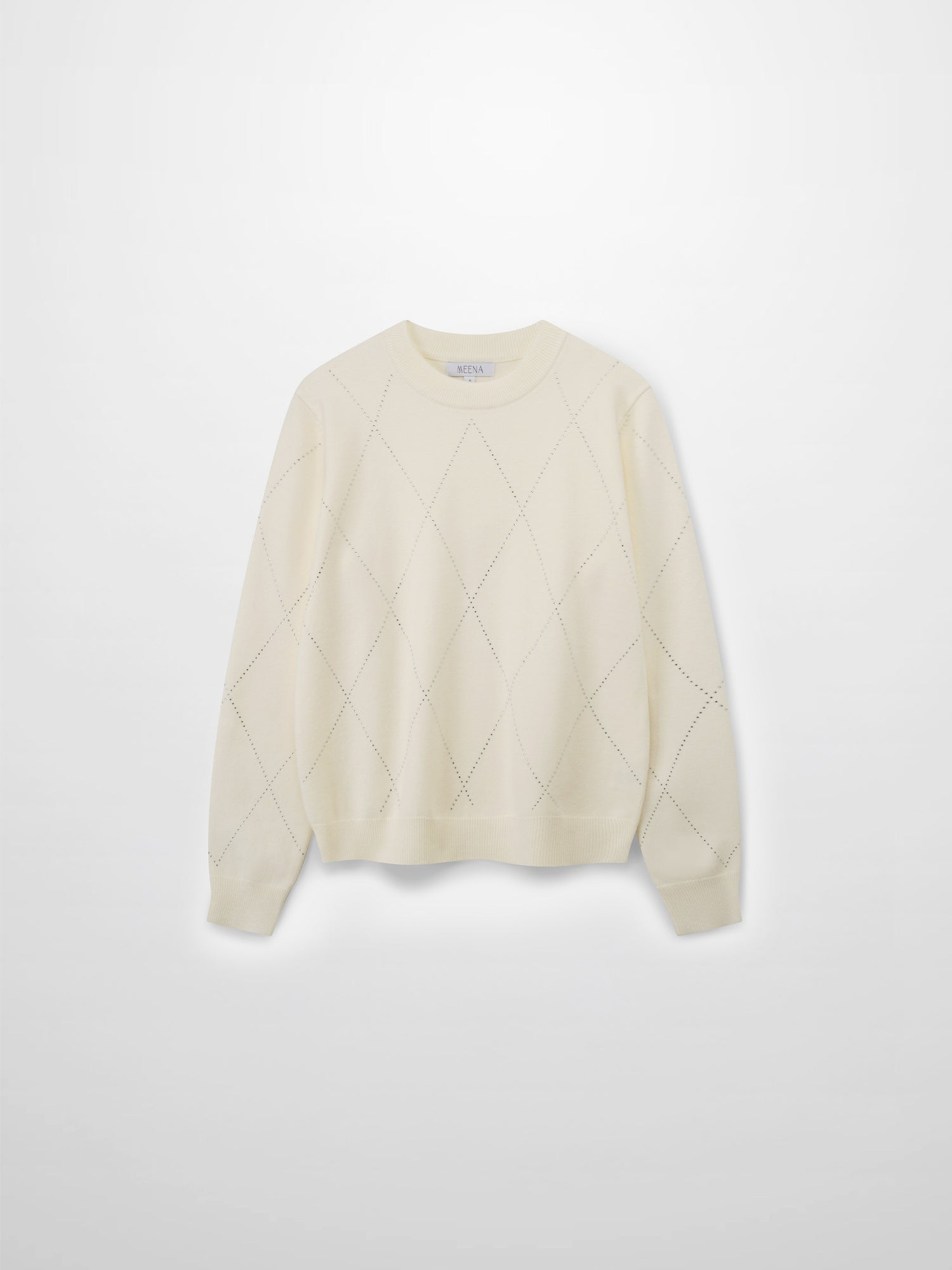 Diamond Stud Design Sweater-Ivory
