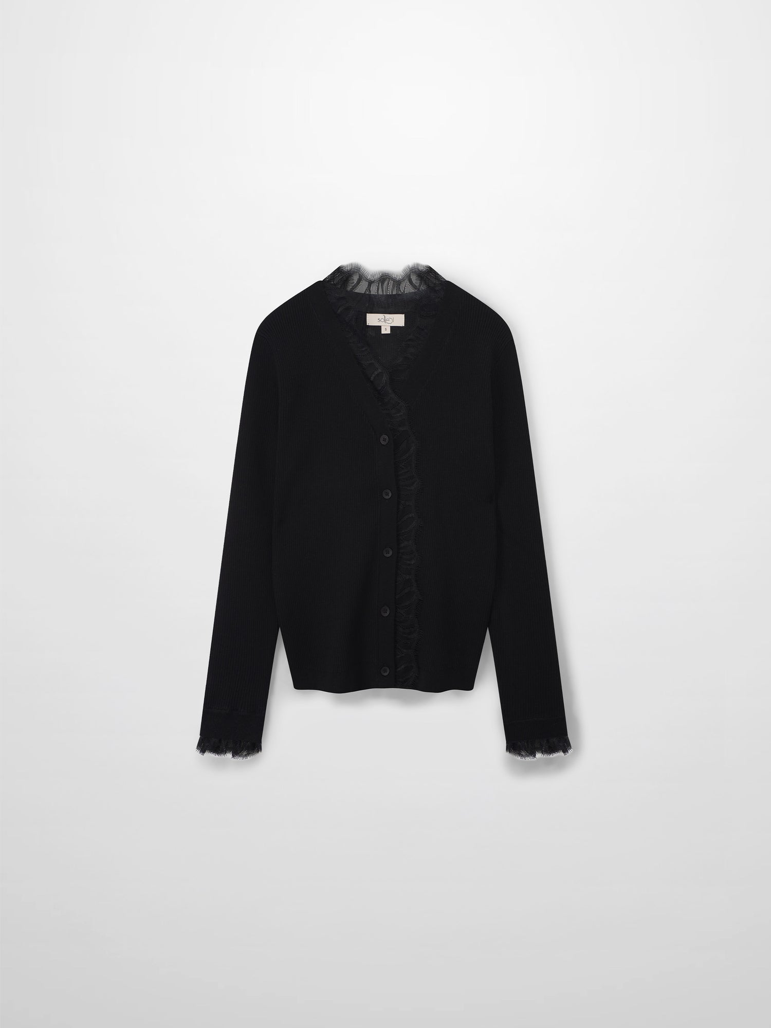 Lace Trimmed Sweater-Black