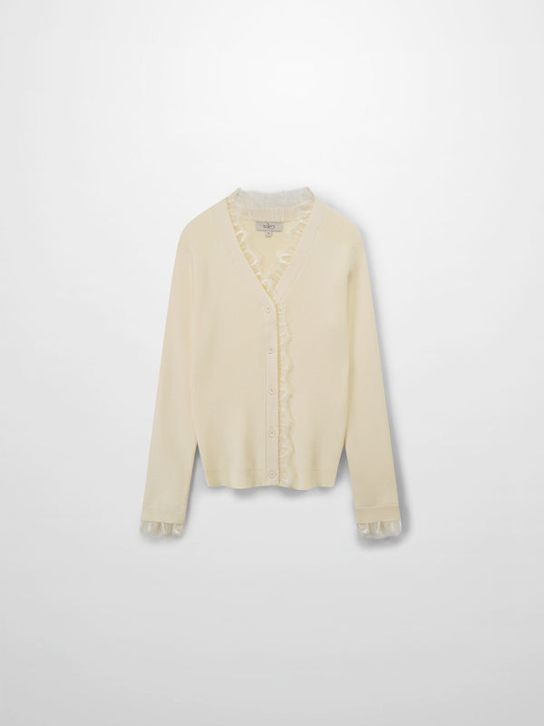 Lace Trimmed Sweater-Cream