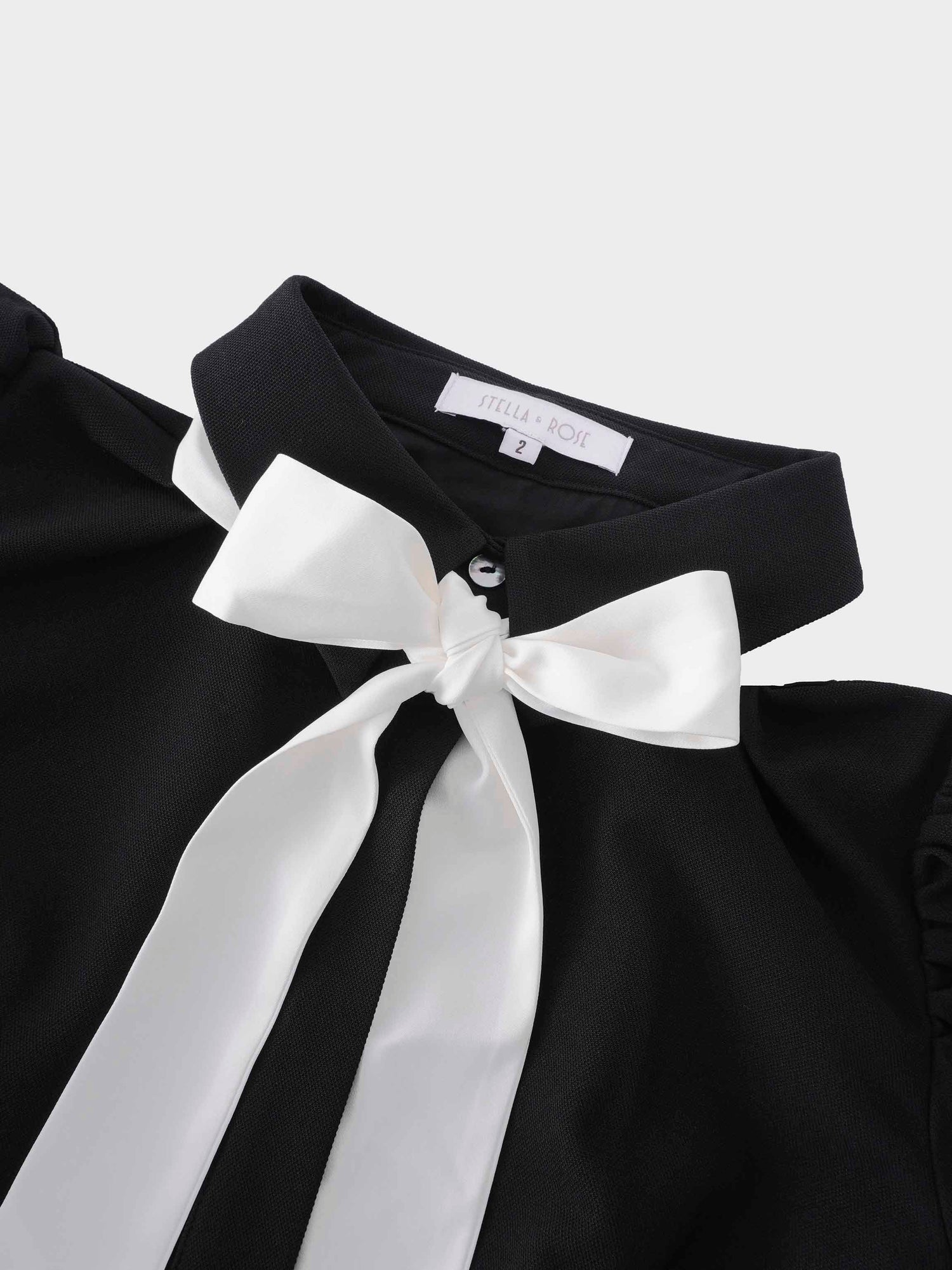 Lily Dress-Black/Cream Bow