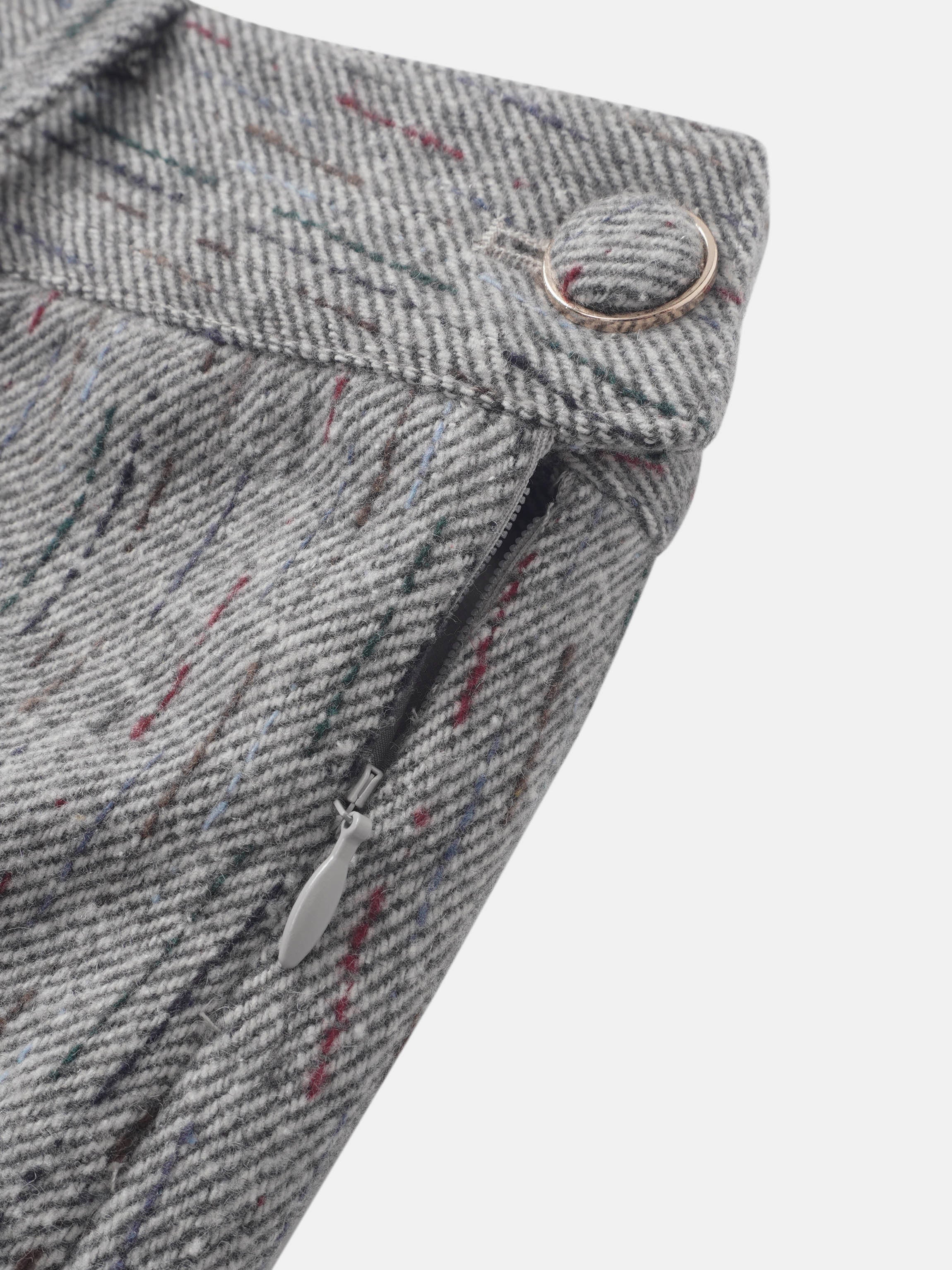 Straight Maxi Skirt - Grey/Colored Lines