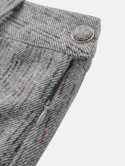 Straight Maxi Skirt - Grey/Colored Lines