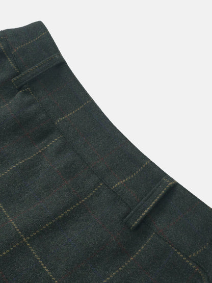 Straight Maxi Skirt - Green Plaid