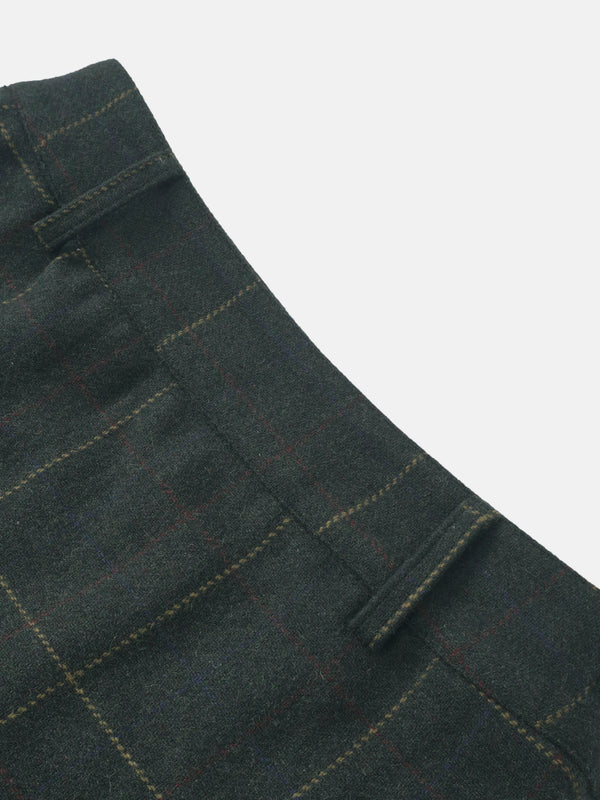 Straight Maxi Skirt - Green Plaid