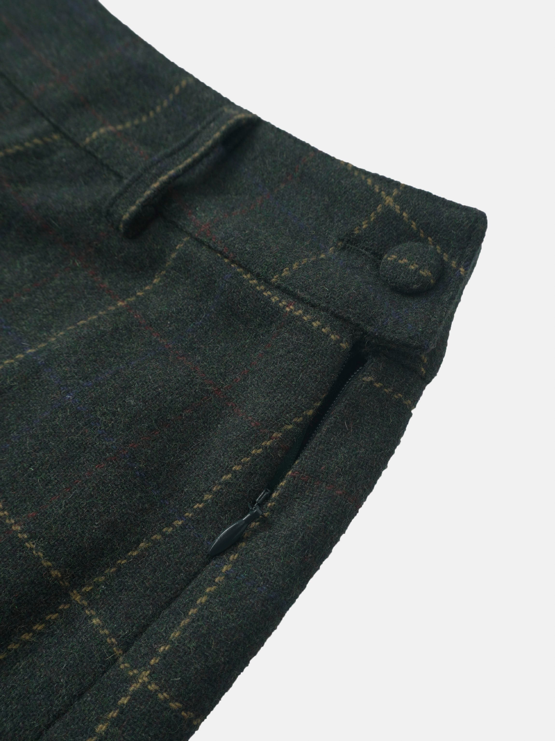 Straight Maxi Skirt - Green Plaid