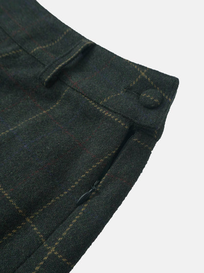 Straight Maxi Skirt - Green Plaid