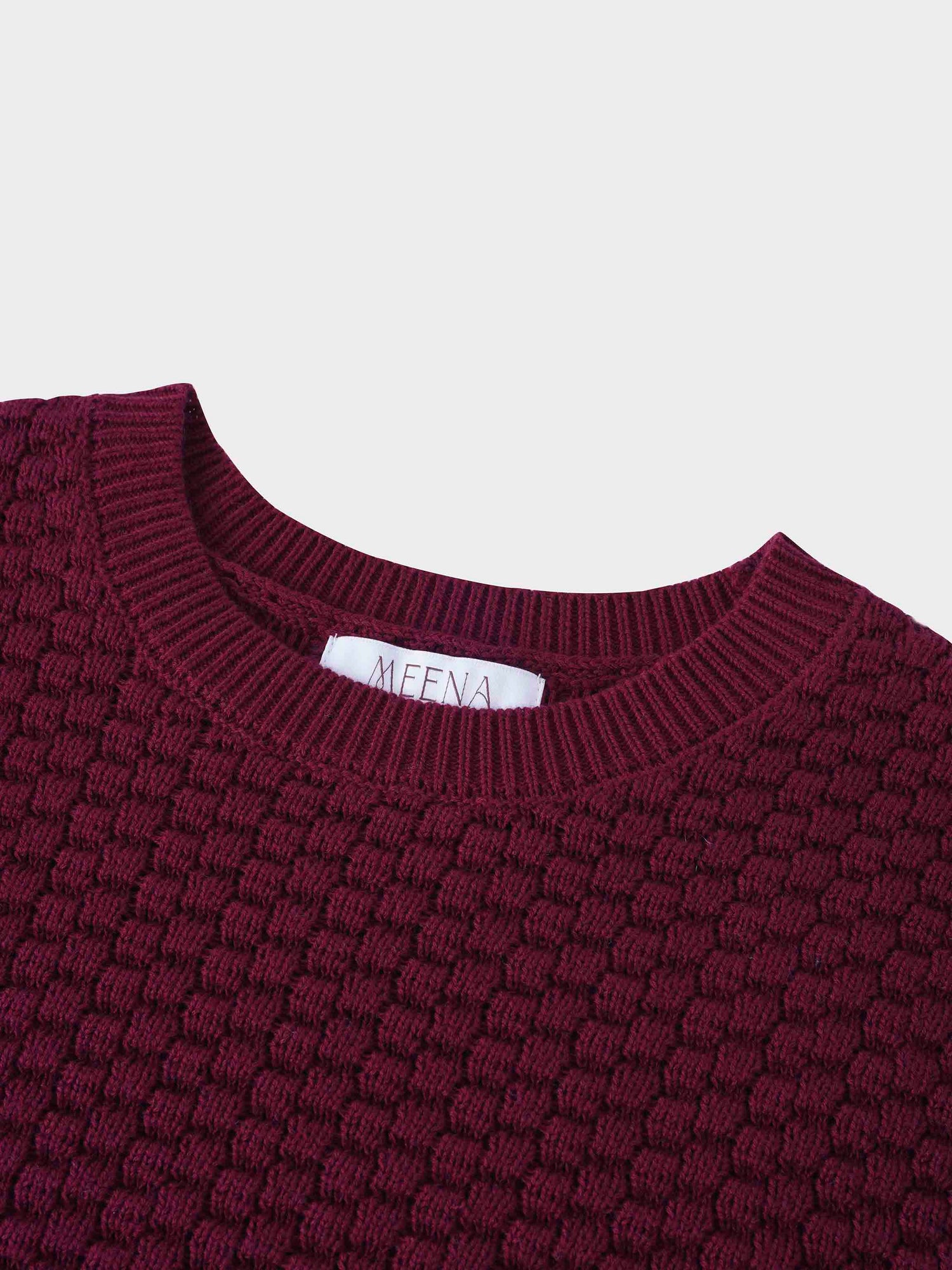 Box Weave Vest-Burgundy